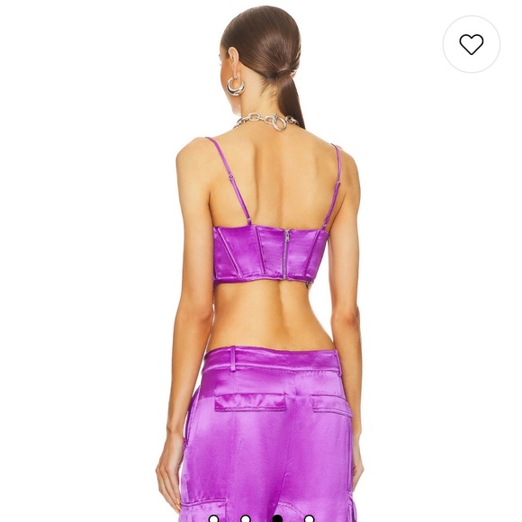Retrofete Celia Corset Cropped Tank Top in Orchid Purple Size Small - Picture 3 of 12
